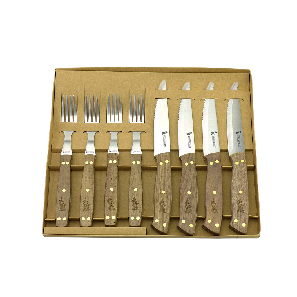 Set 4 Cuchillos 5" y 4 Tenedores de Asado