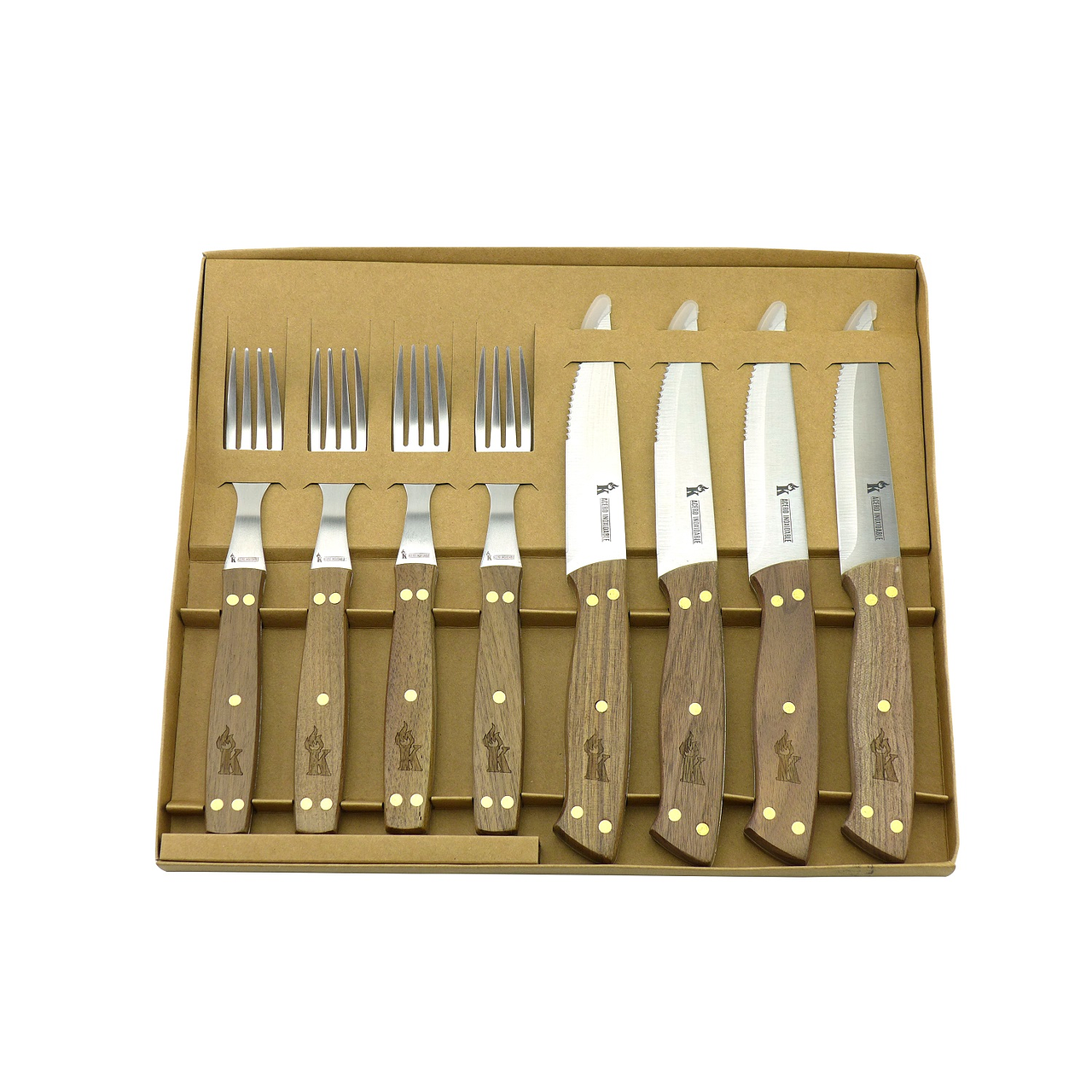 Set 4 Cuchillos 5" y 4 Tenedores de Asado