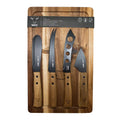 Set de aperitivo Bonne Vallée con tabla de madera, con 4 chuchillos para quesos