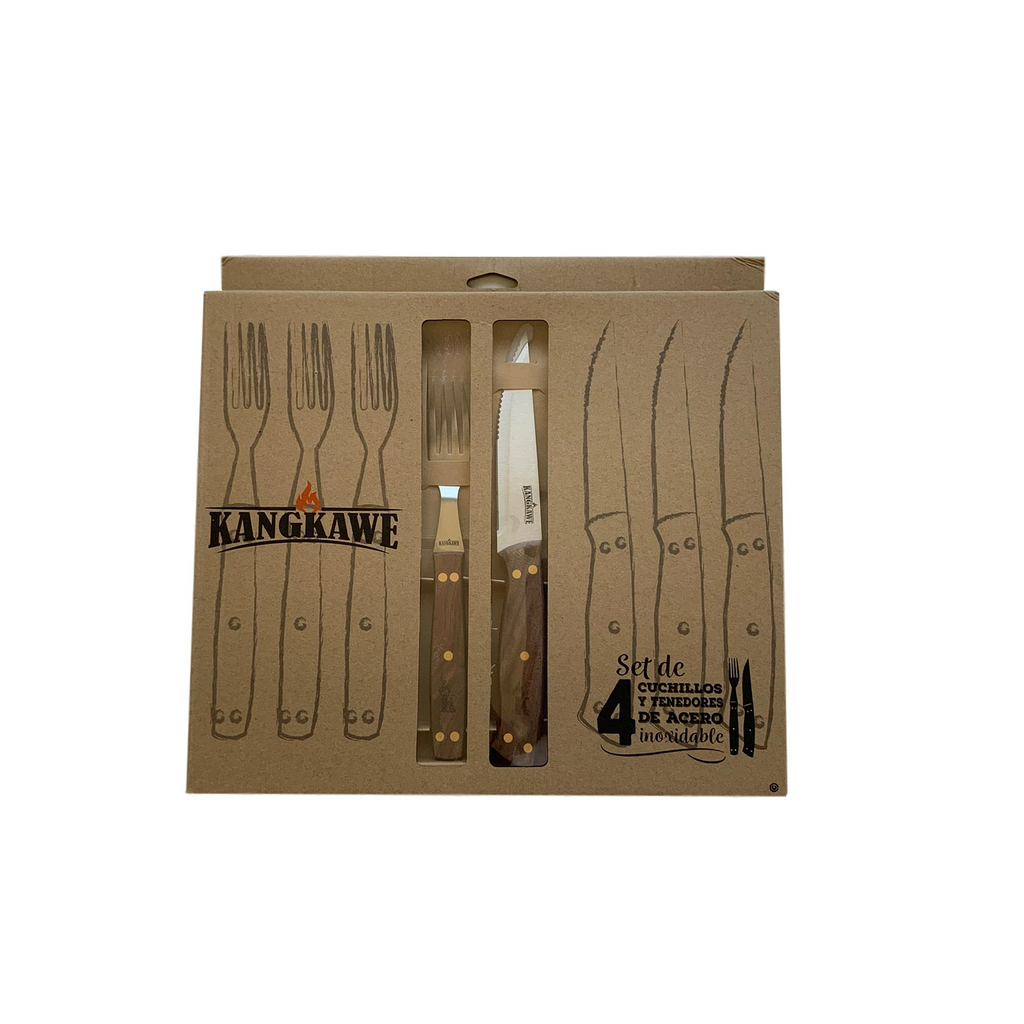 Set 4 Cuchillos 5" y 4 Tenedores de Asado
