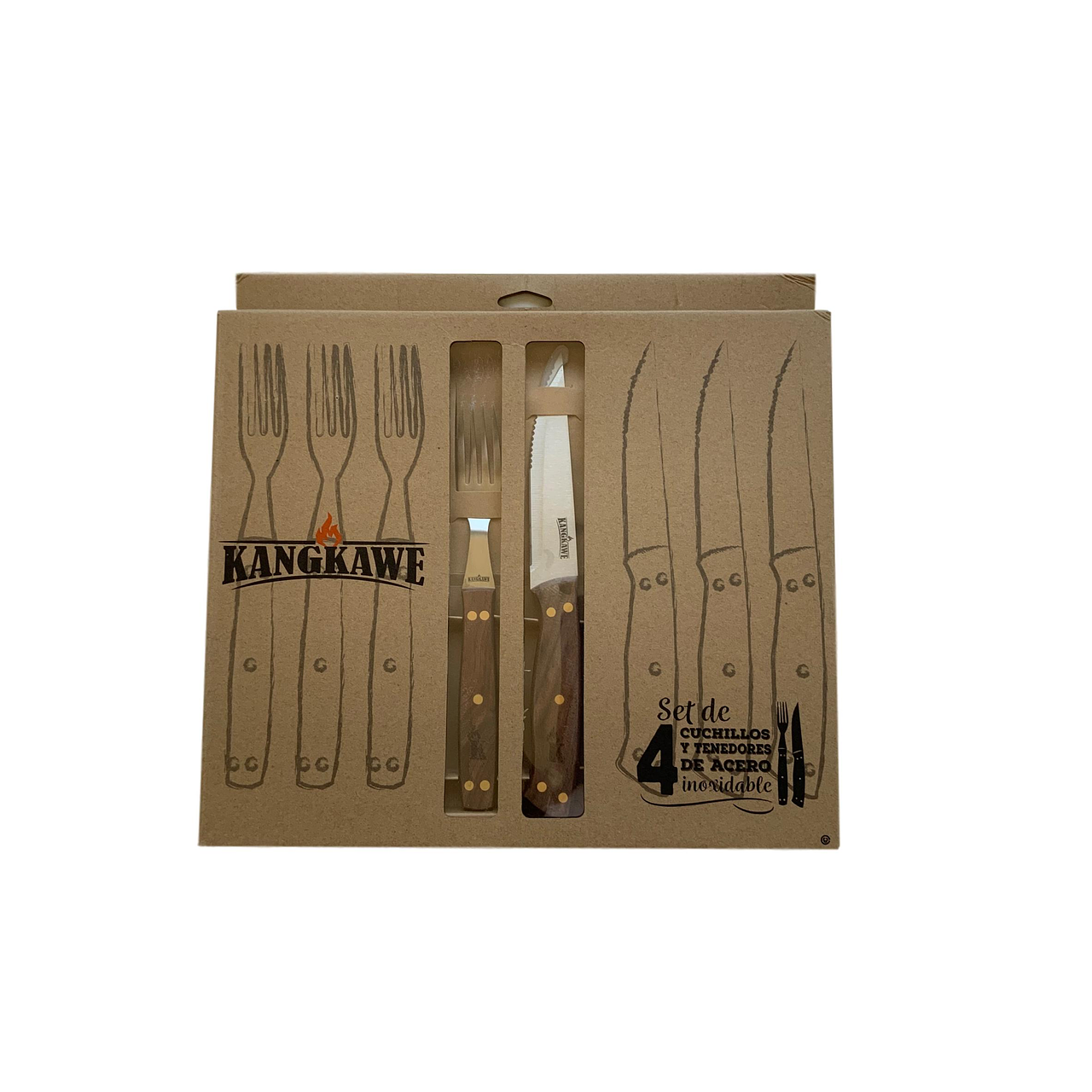 Set 4 Cuchillos 5" y 4 Tenedores de Asado