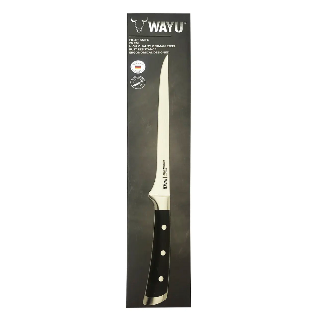 Cuchillo filetero Wayu de 20 cm con hoja de acero inoxidable  en tienda Bonne Vallée
