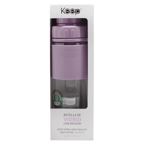 Botella de Vidrio Keep con Infusor 410 ML.