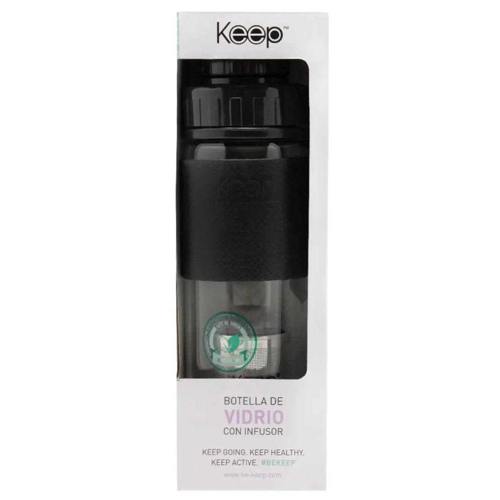 Botella de Vidrio Keep con Infusor 410 ML.