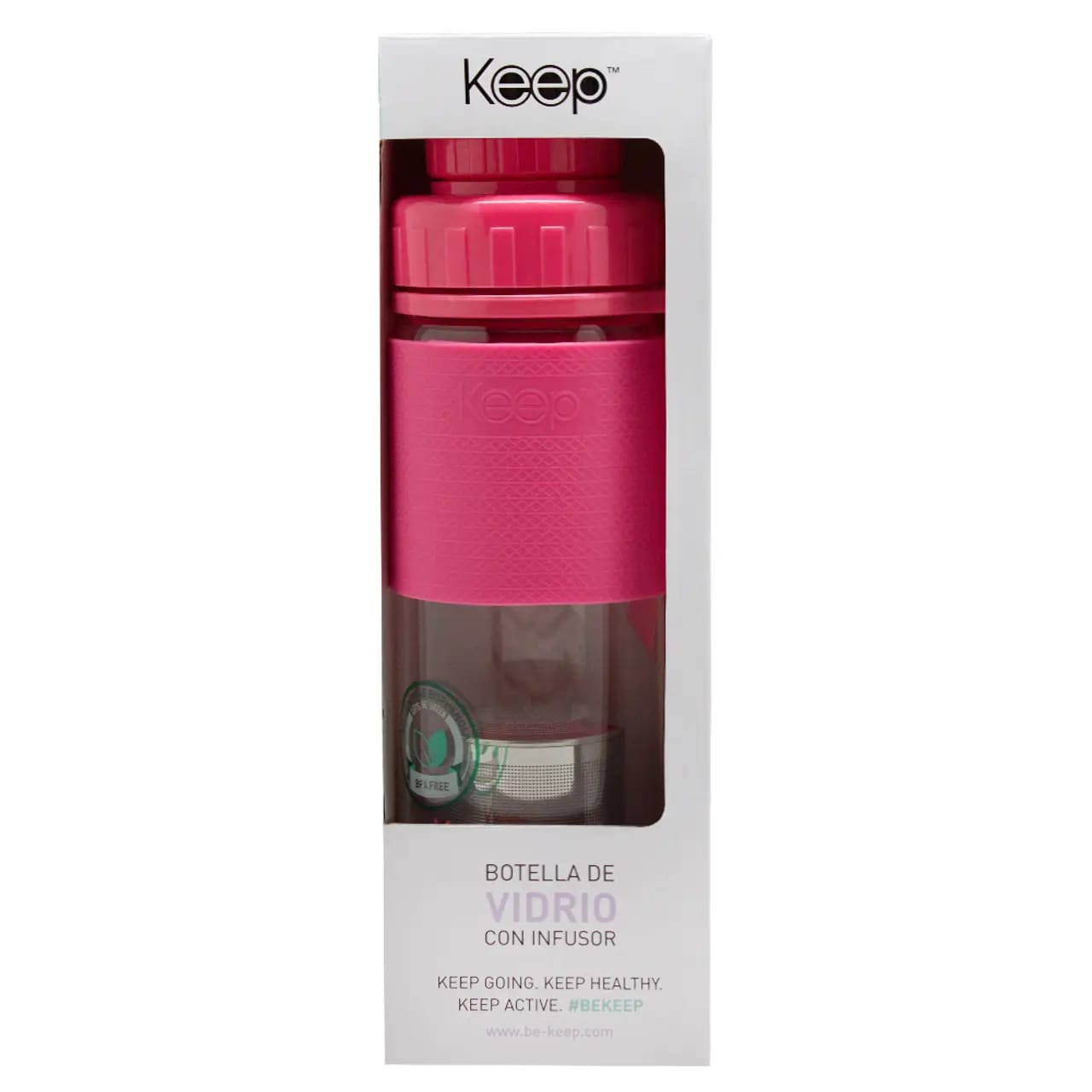 Botella de Vidrio Keep con Infusor 410 ML.