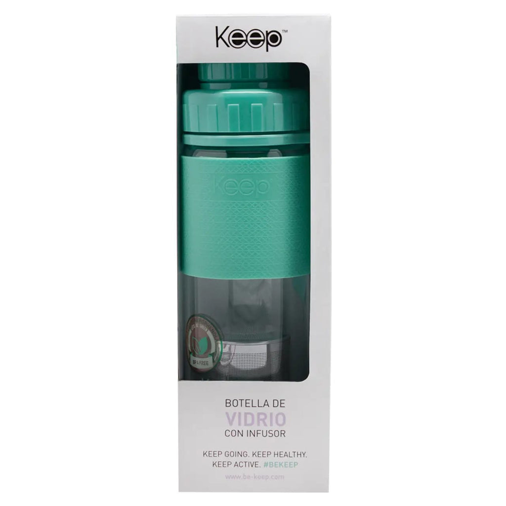 Botella de Vidrio Keep con Infusor 410 ML.